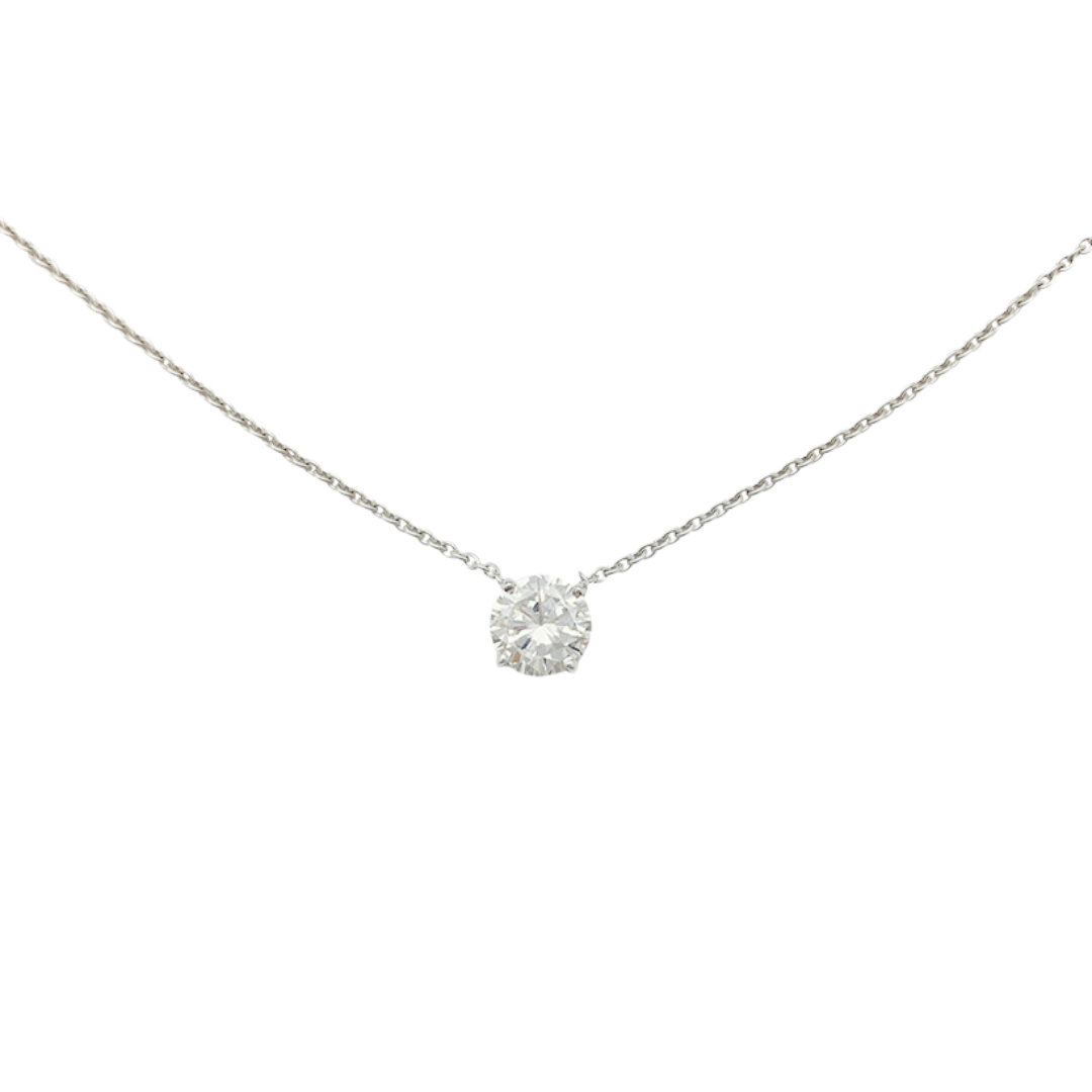 Diamond solitaire necklace.