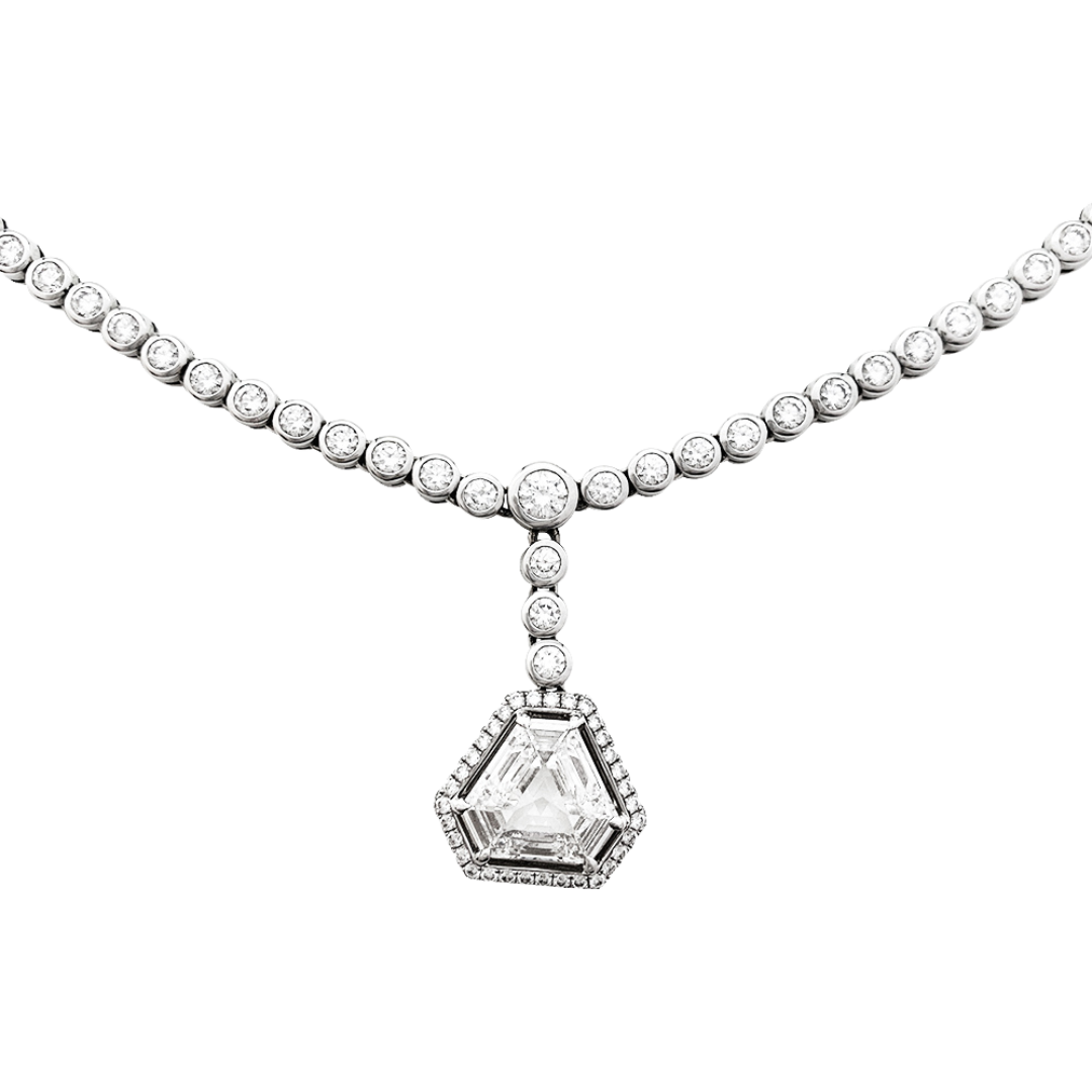 Diamond tie necklace.