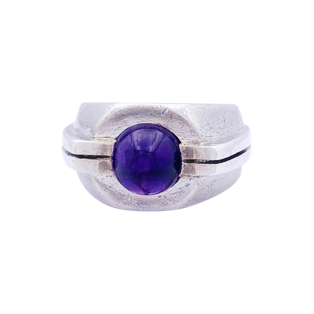 Bague attribuée à Boivin, argent et améthyste