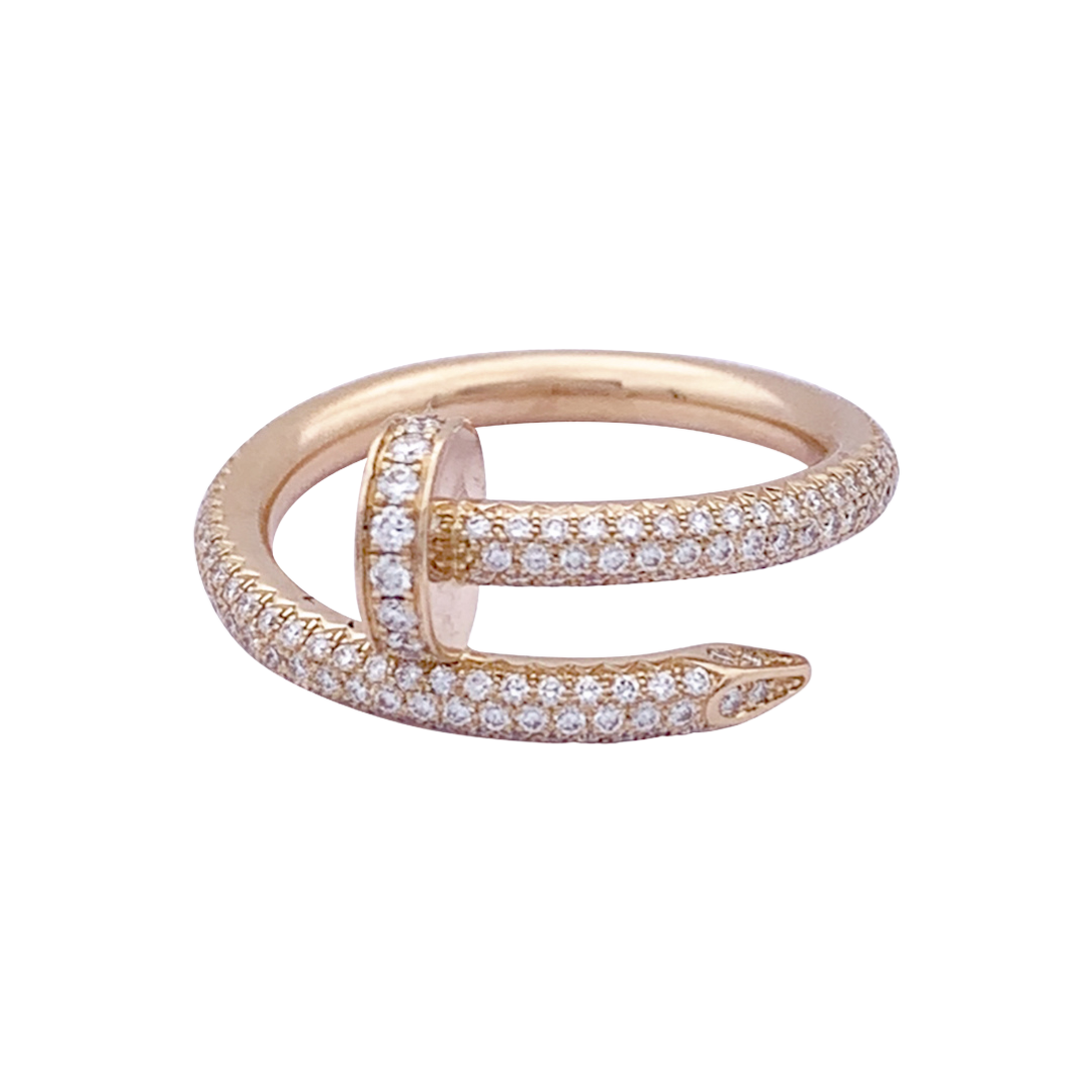 Bague Cartier, "Juste Un Clou", or rose, diamants.