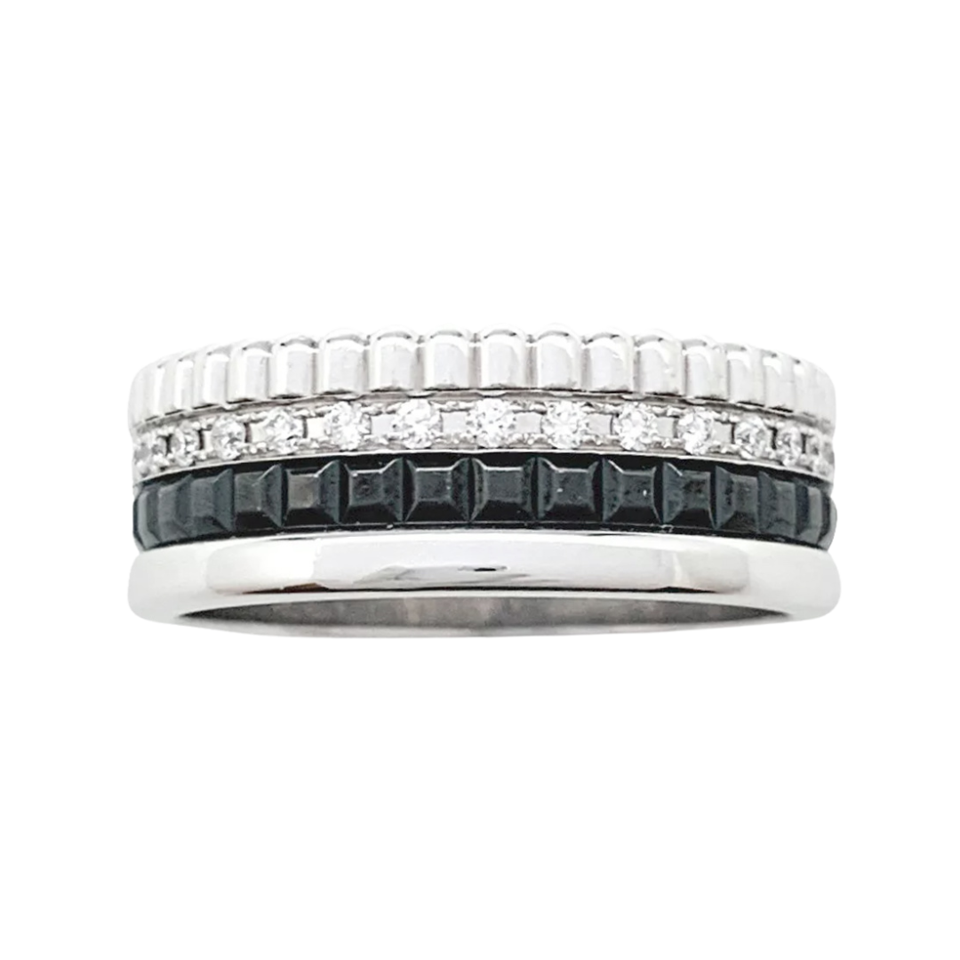 Bague Boucheron, "Quatre Black Edition Small", en or blanc, diamants.