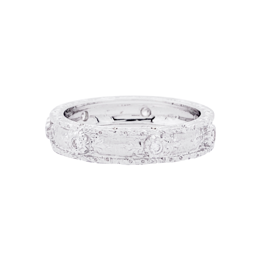 Bague Buccellati "Eternelle Macri Capri" or blanc, diamants.