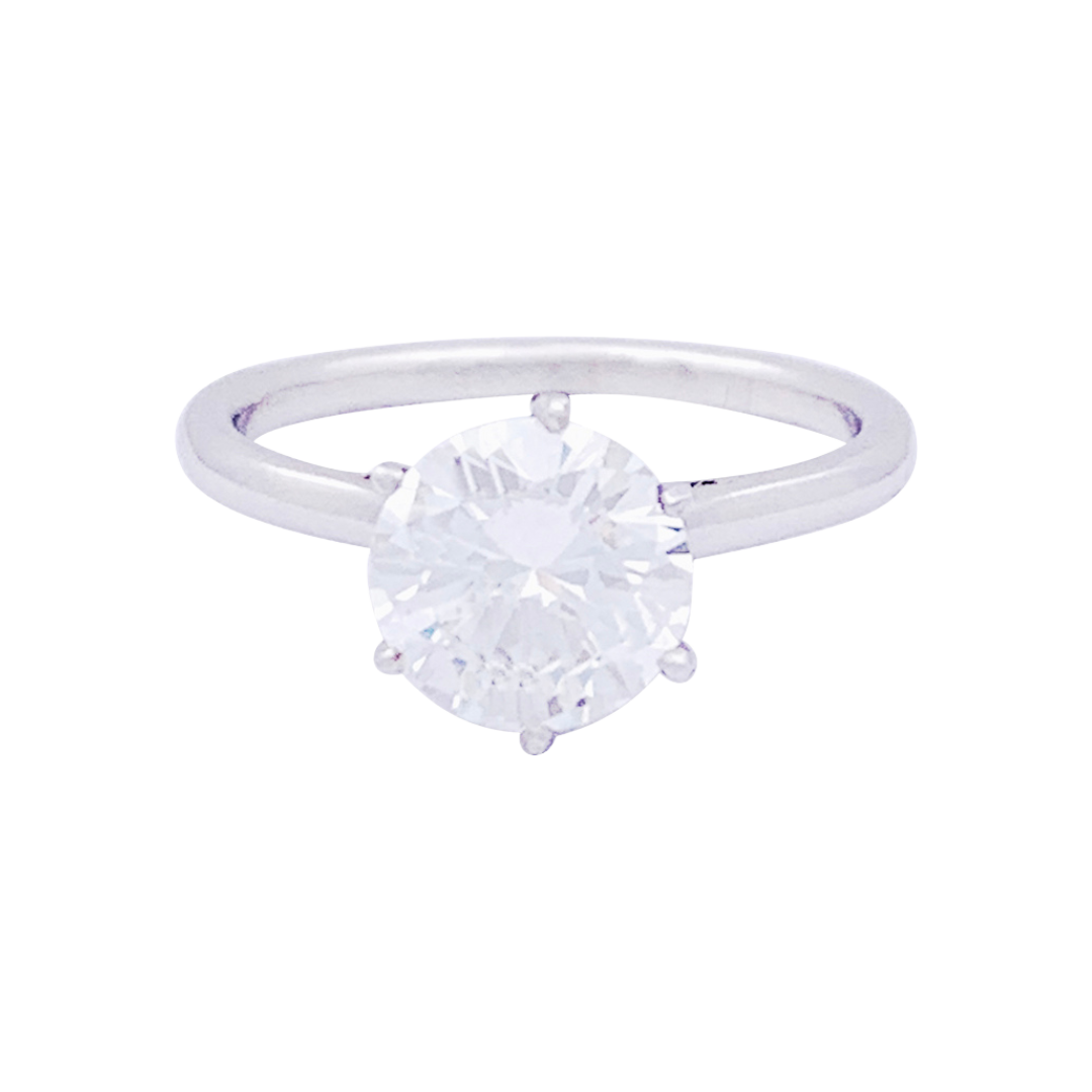 Platinum solitaire, 1.71 carat diamond.