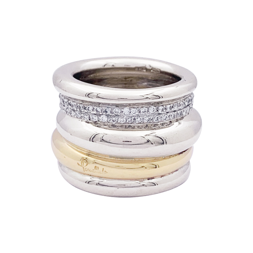 Bague Pomellato, "Tubolare", deux ors et diamants.
