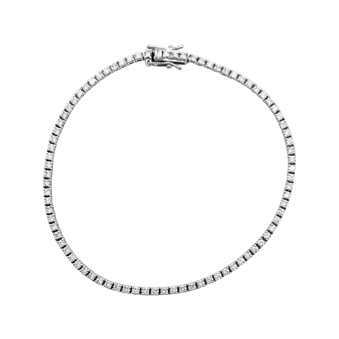 Ligne tennis or blanc diamants.