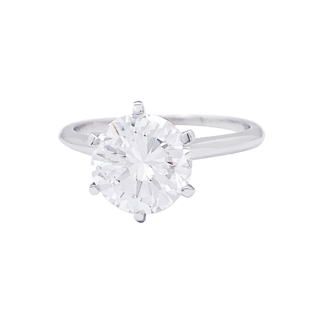 Solitaire or blanc et platine, 2,17 cts.