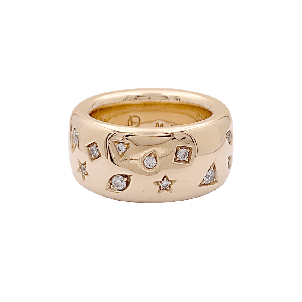 Bague Pomellato, "Iconica", or rose, diamants. 1