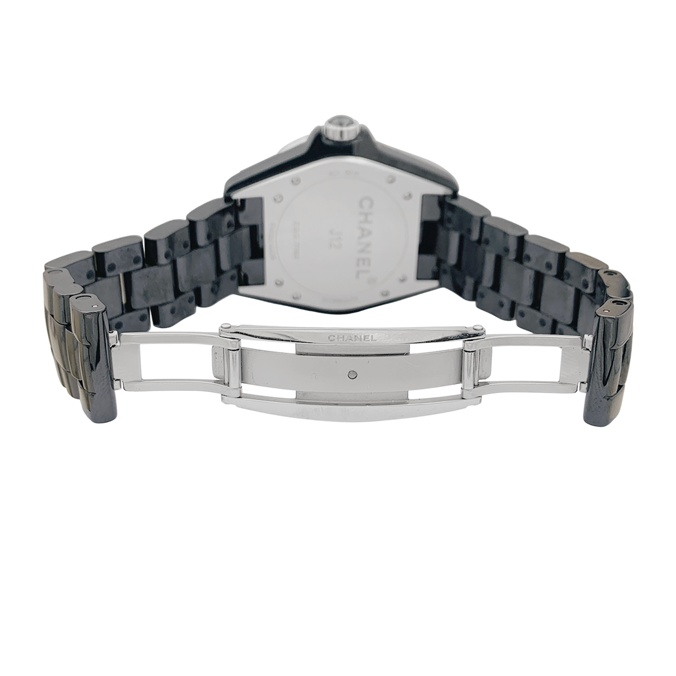 Montre Chanel, "J12", céramique noire, diamants. 4