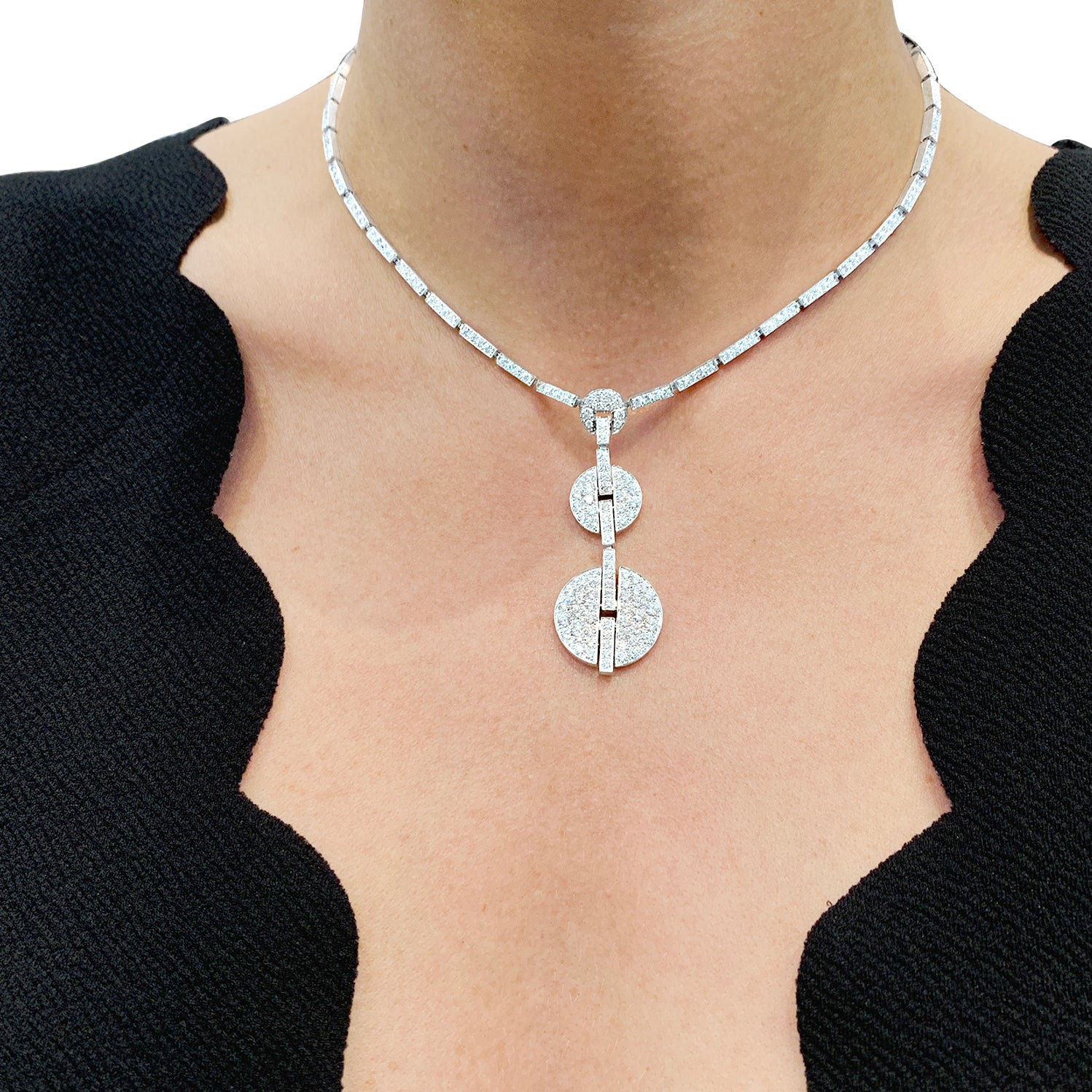 Collier Haute Joaillerie Cartier "Himalia" or blanc, diamants. 9