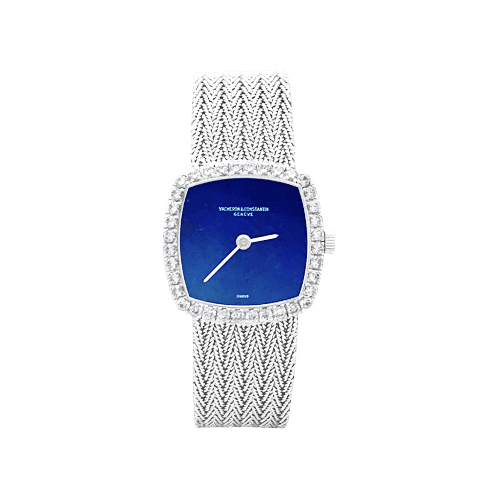 Montre Femme Vacheron Constantin, or blanc et diamants.  1