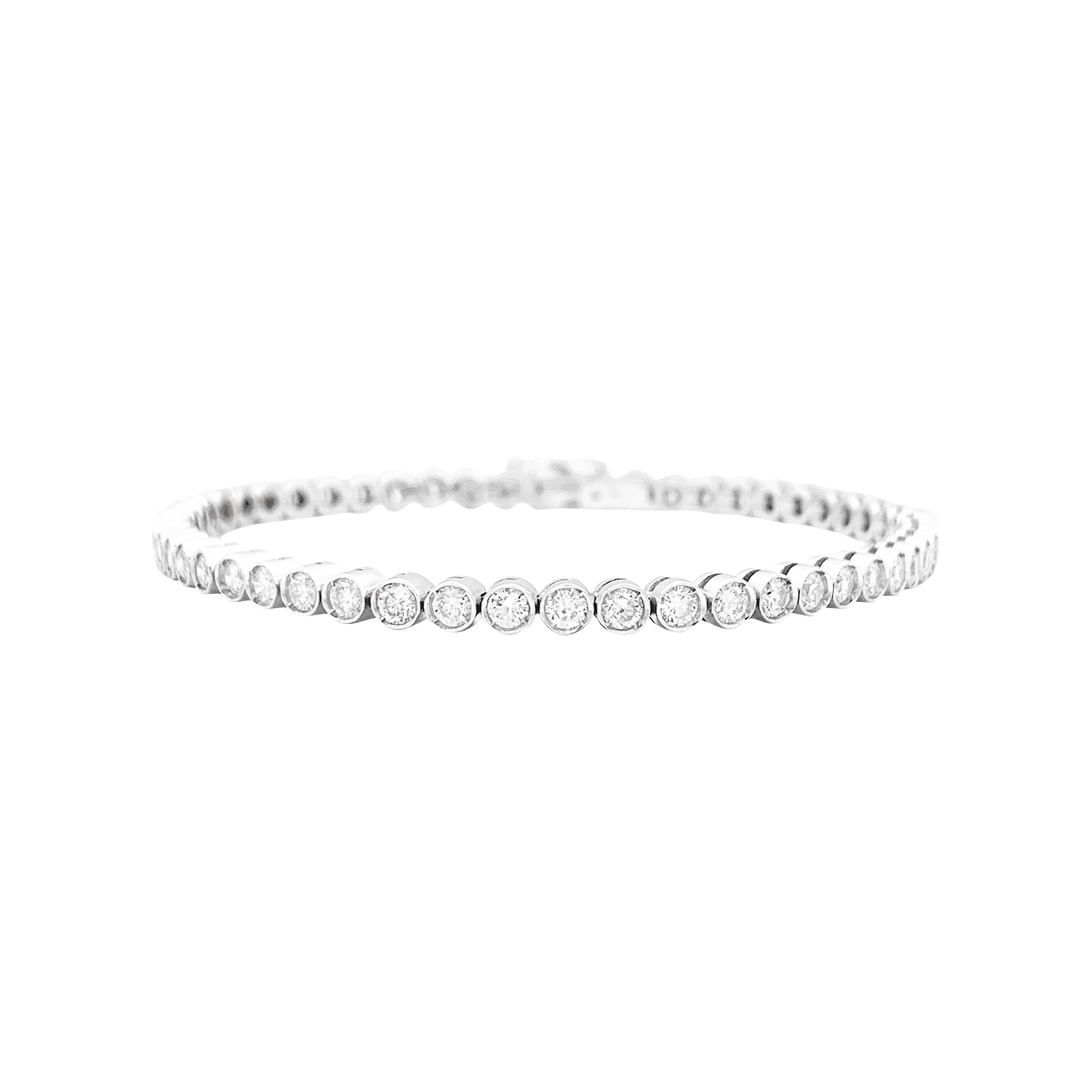 Bracelet ligne diamants en or blanc. 1