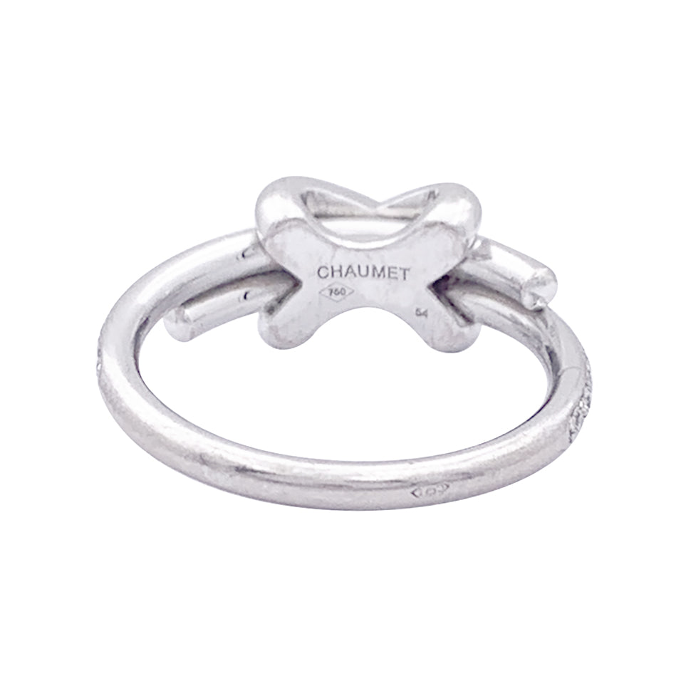 Bague Chaumet "Jeux de Liens" or blanc, diamants. 1