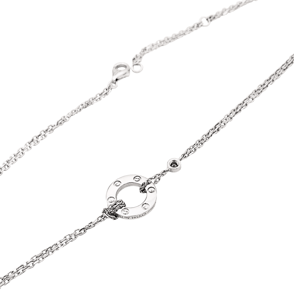 Collier Cartier, « Love», or blanc, diamants.  4