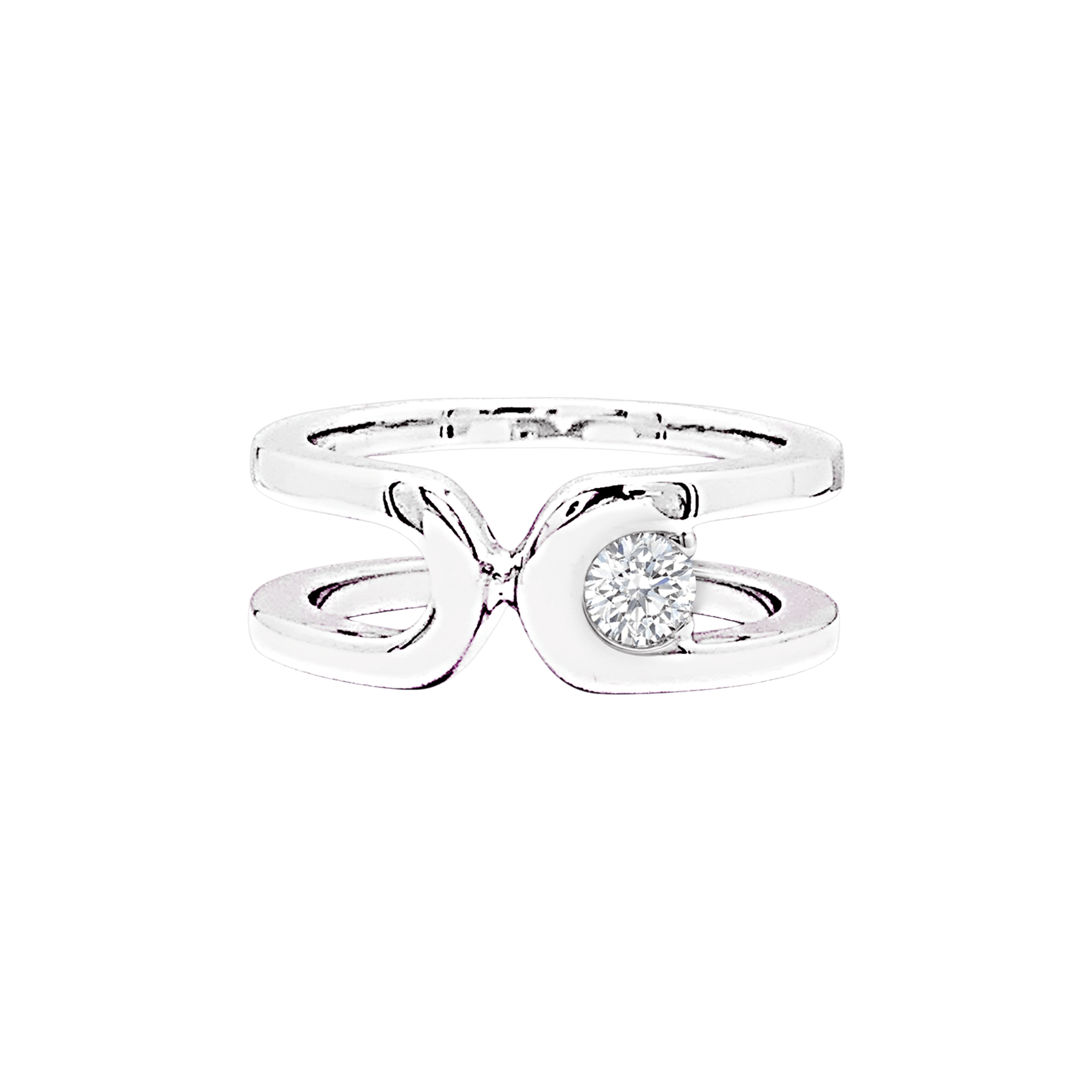 Bague Dinh Van "Maillon" or blanc, diamant.  1