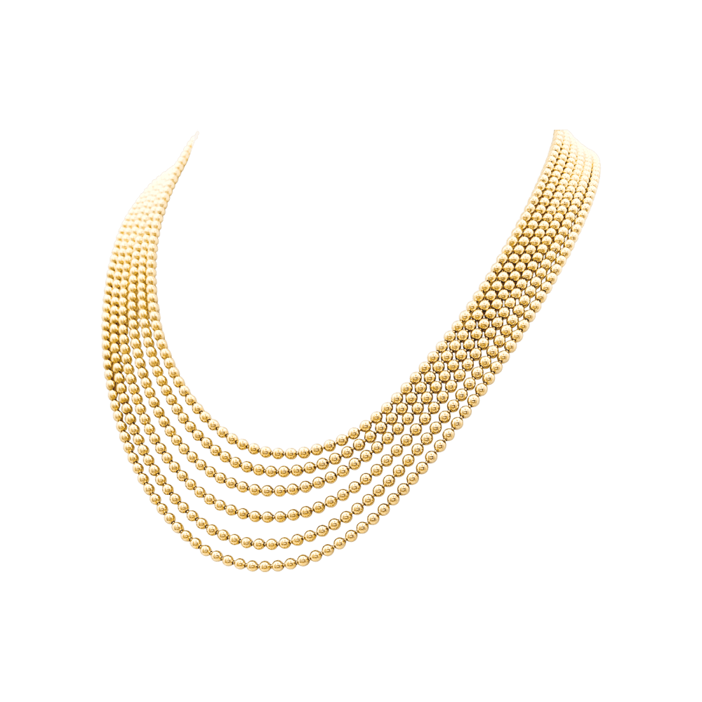 Collier Cartier, "Draperie", 6 rangs, or jaune. 2