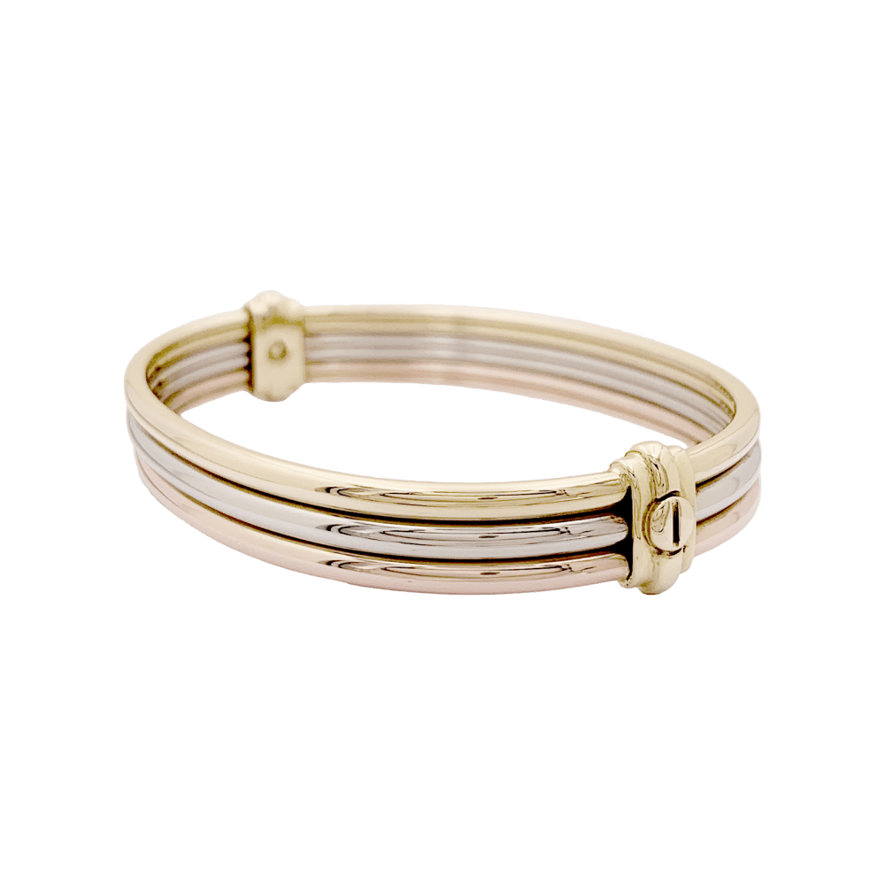 Bracelet CARTIER, « Vétéran » 3 tons d'or.  2