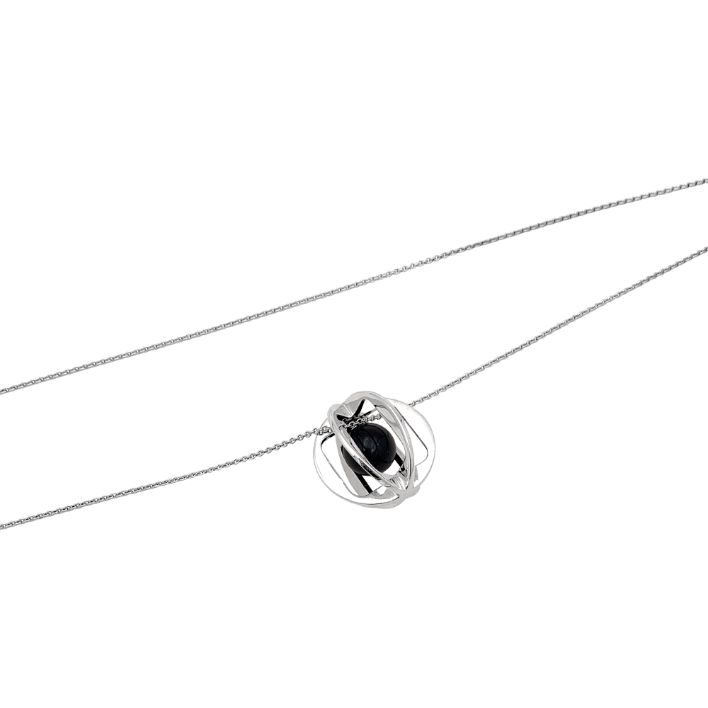 Sautoir Dinh Van, "Sphère", argent et onyx.  3