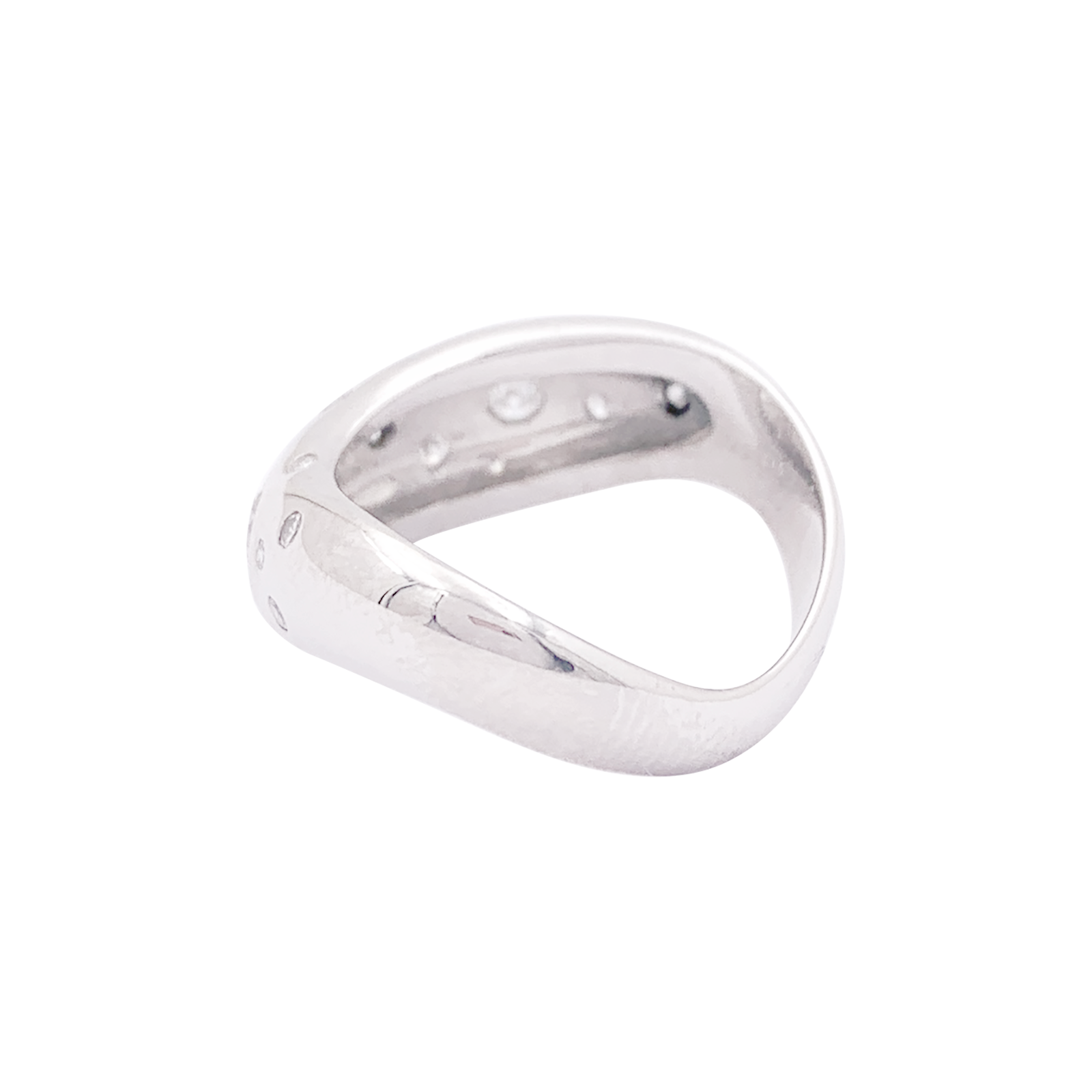 Bague Fred "Mouvementée" or blanc, diamants. 2