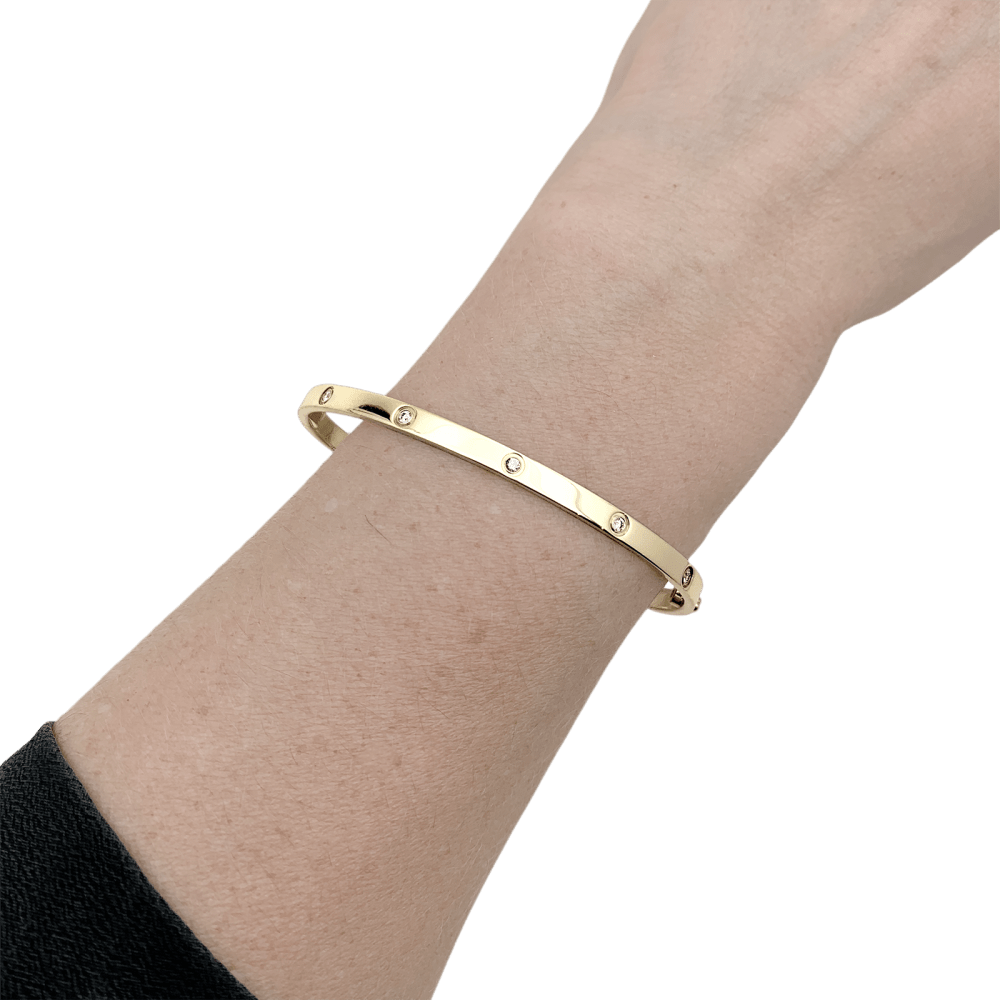 Bracelet CARTIER, "Love", or jaune, diamants. 5