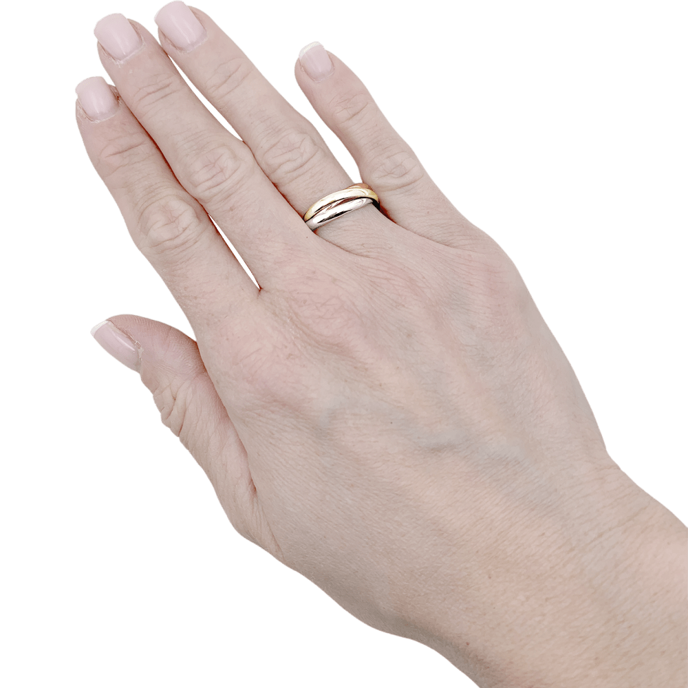 Bague Cartier, "Trinity" trois tons d'or.  5