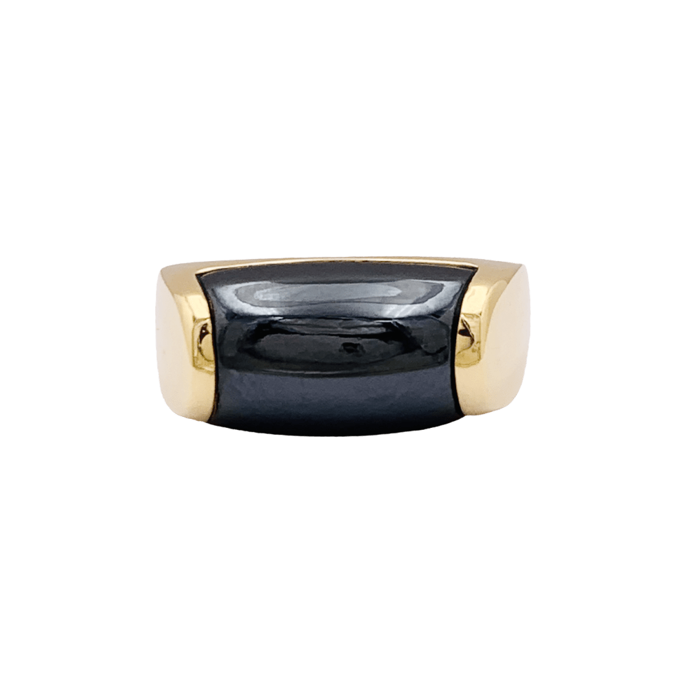 Bague Bulgari, "Tronchetto", or jaune et hématite.  1