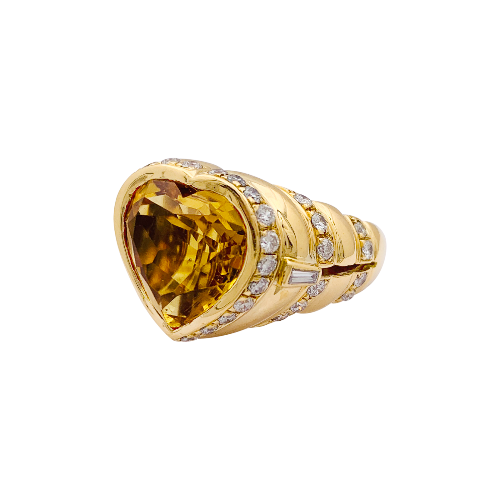 Bague Repossi "Coeur" or jaune, diamants, citrine. 4