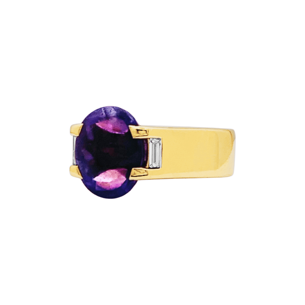 Bague Cartier, or jaune, améthyste et diamants.  2
