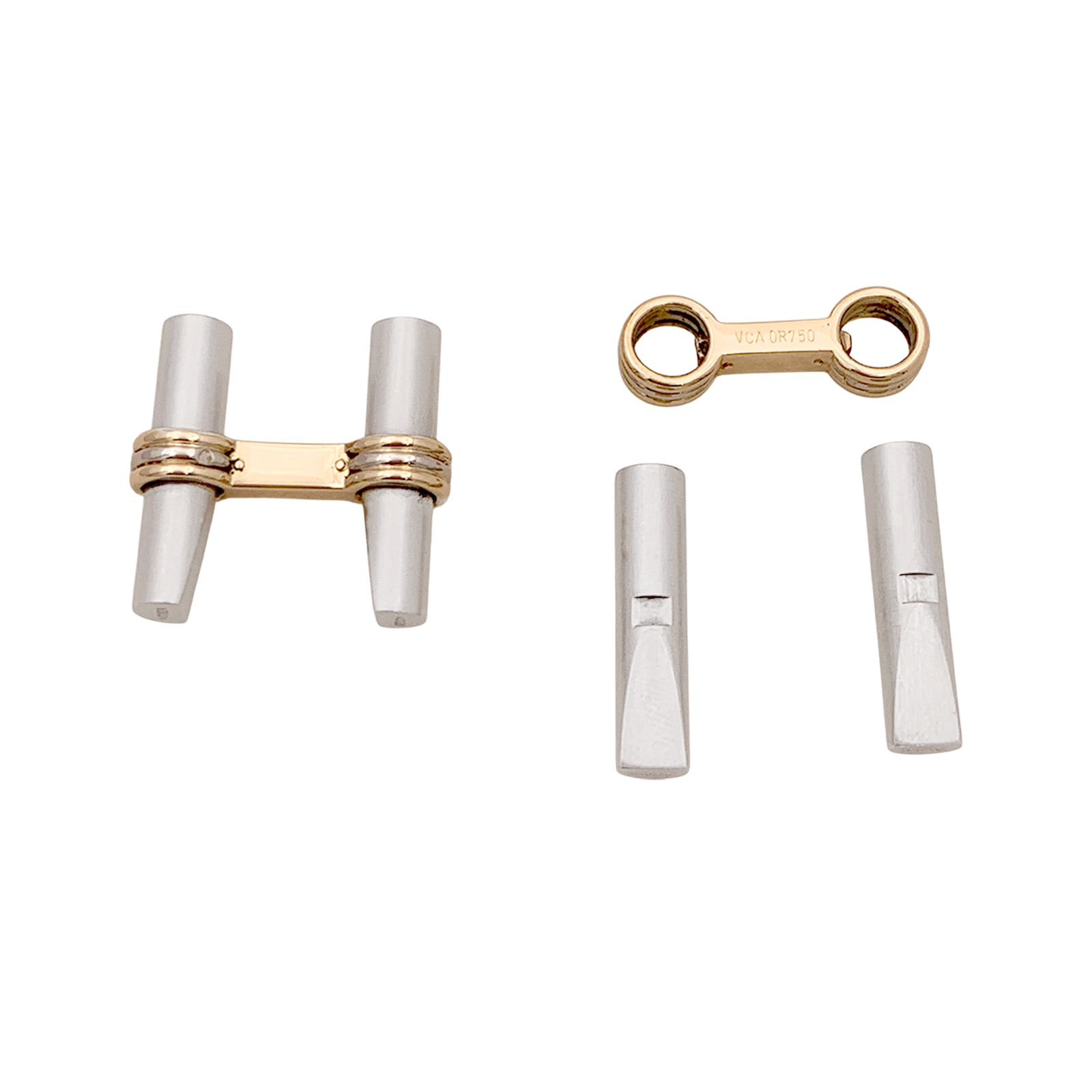 Boutons de manchette Van Cleef & Arpels en or jaune et acier. 4