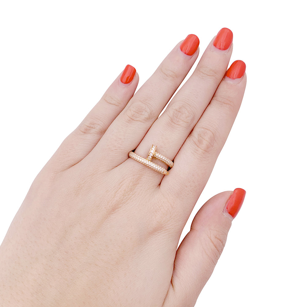 Bague Cartier, "Juste Un Clou", or rose, diamants. 5