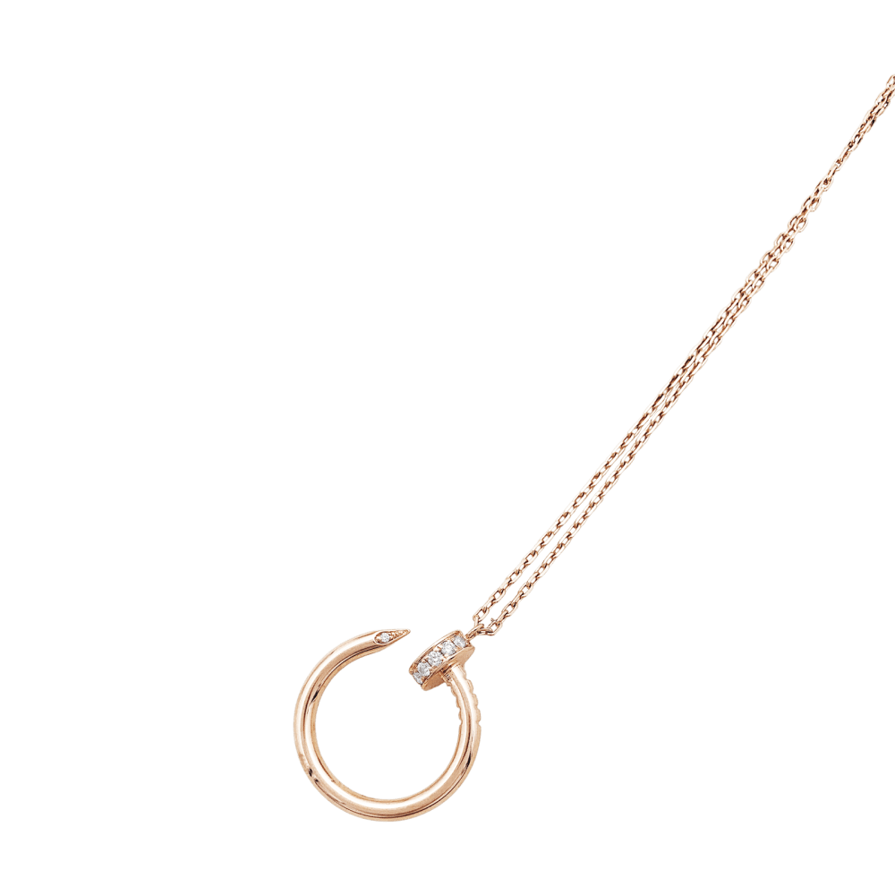Collier Cartier, "Juste un Clou", or rose et diamants. 4