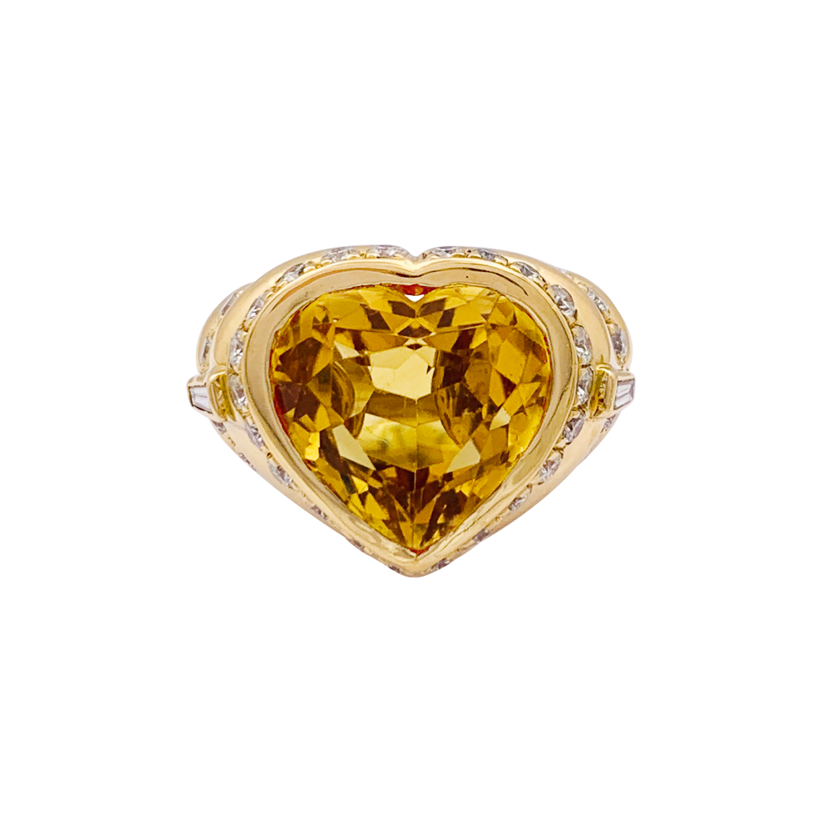 Bague Repossi "Coeur" or jaune, diamants, citrine. 5