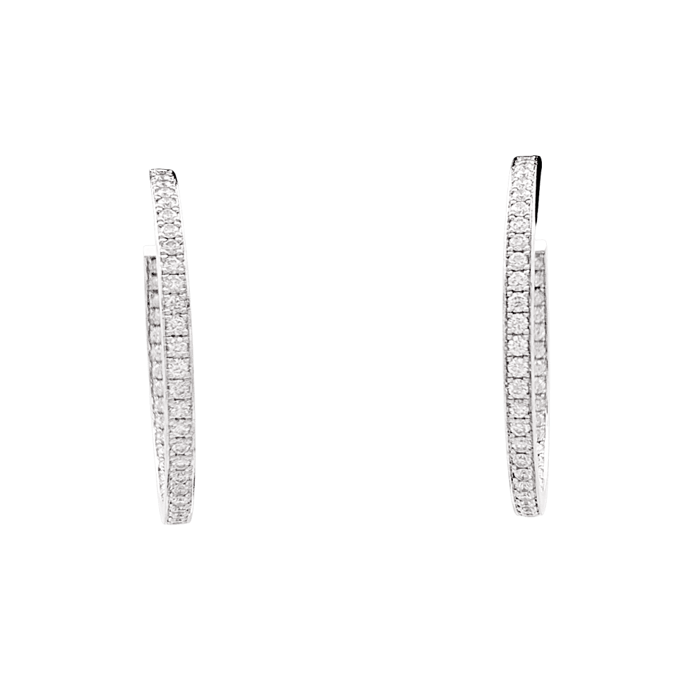 Boucles d'oreilles Cartier, or blanc et diamants. 1