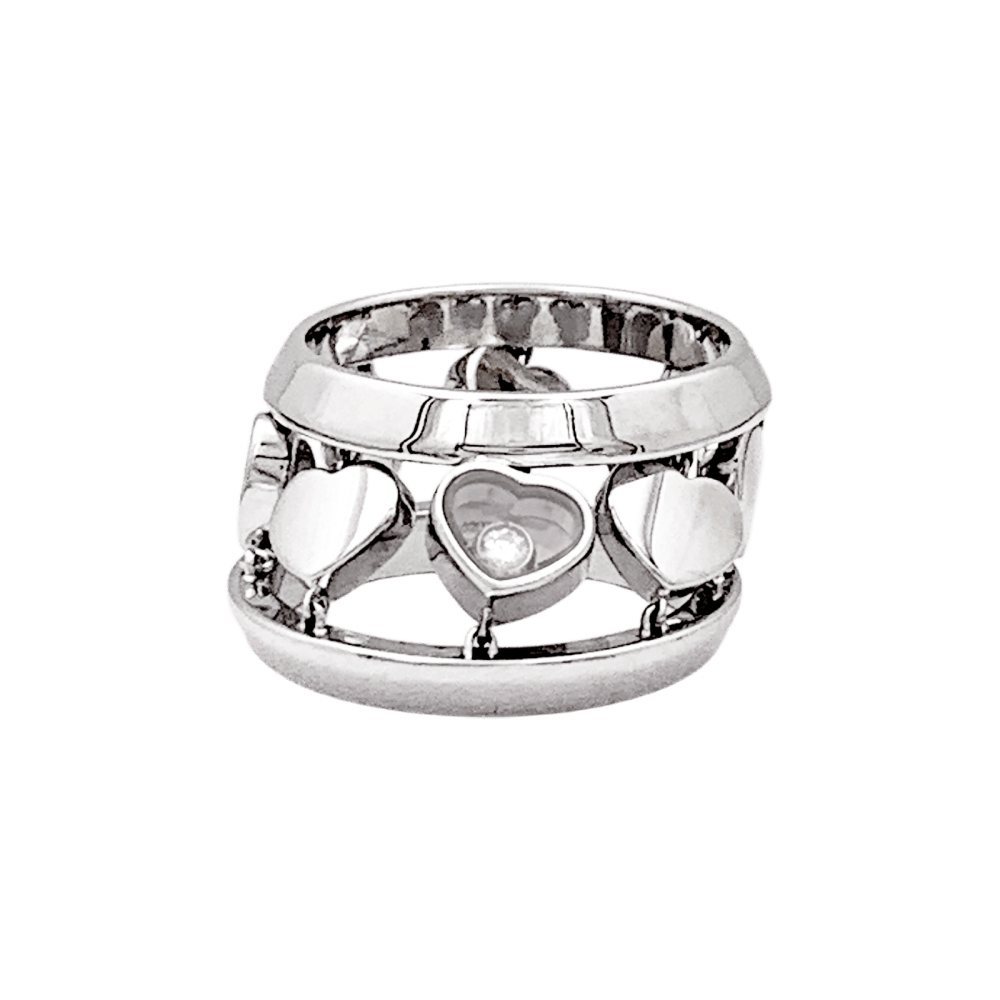 Bague Chopard, "Happy Diamond Amore", or blanc et diamant.  3