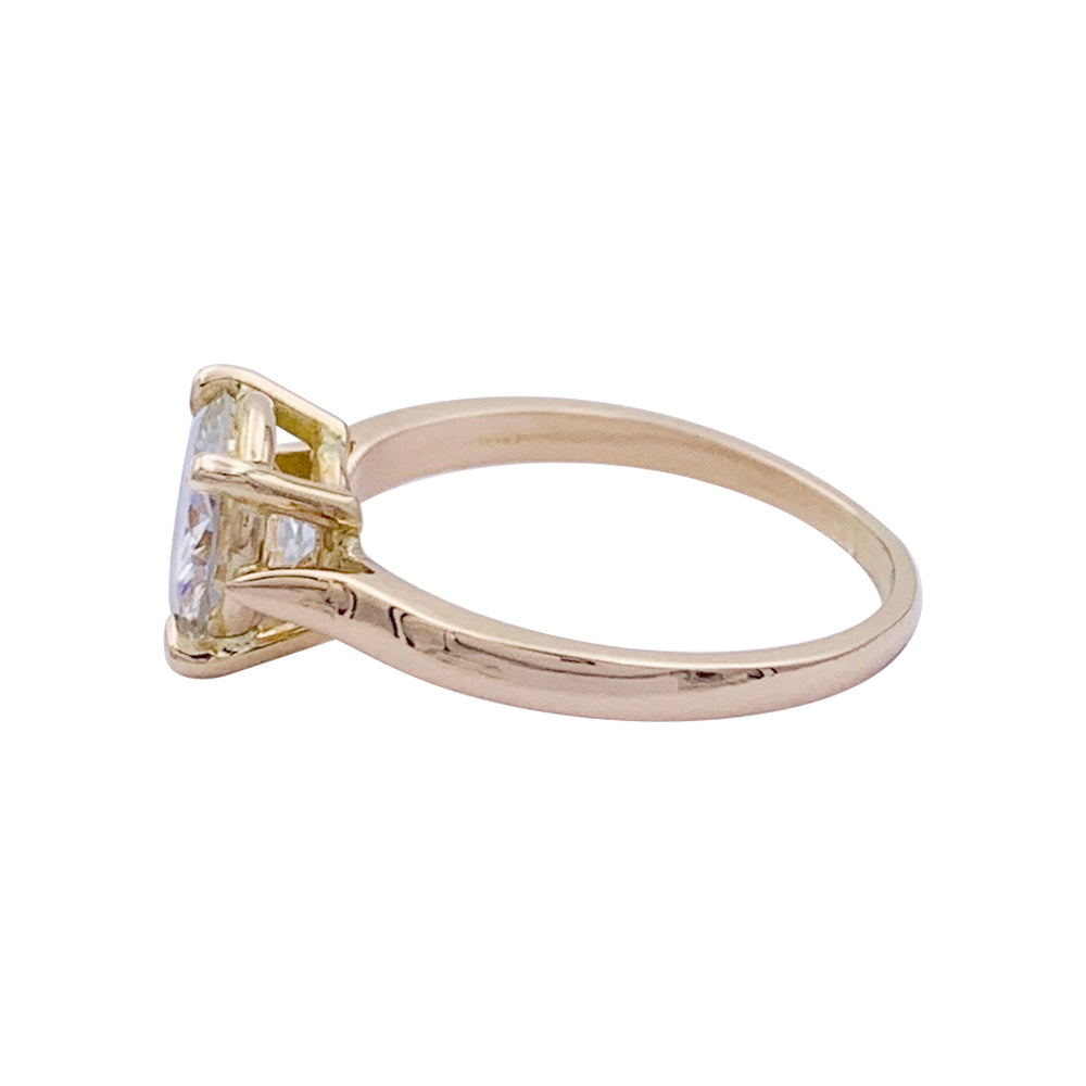 Bague solitaire en or rose, diamant 1,56 carats. 4