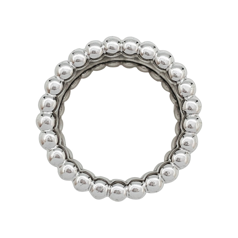 Bague Van Cleef & Arpels en or blanc modèle Perlée, 5 rangs 4