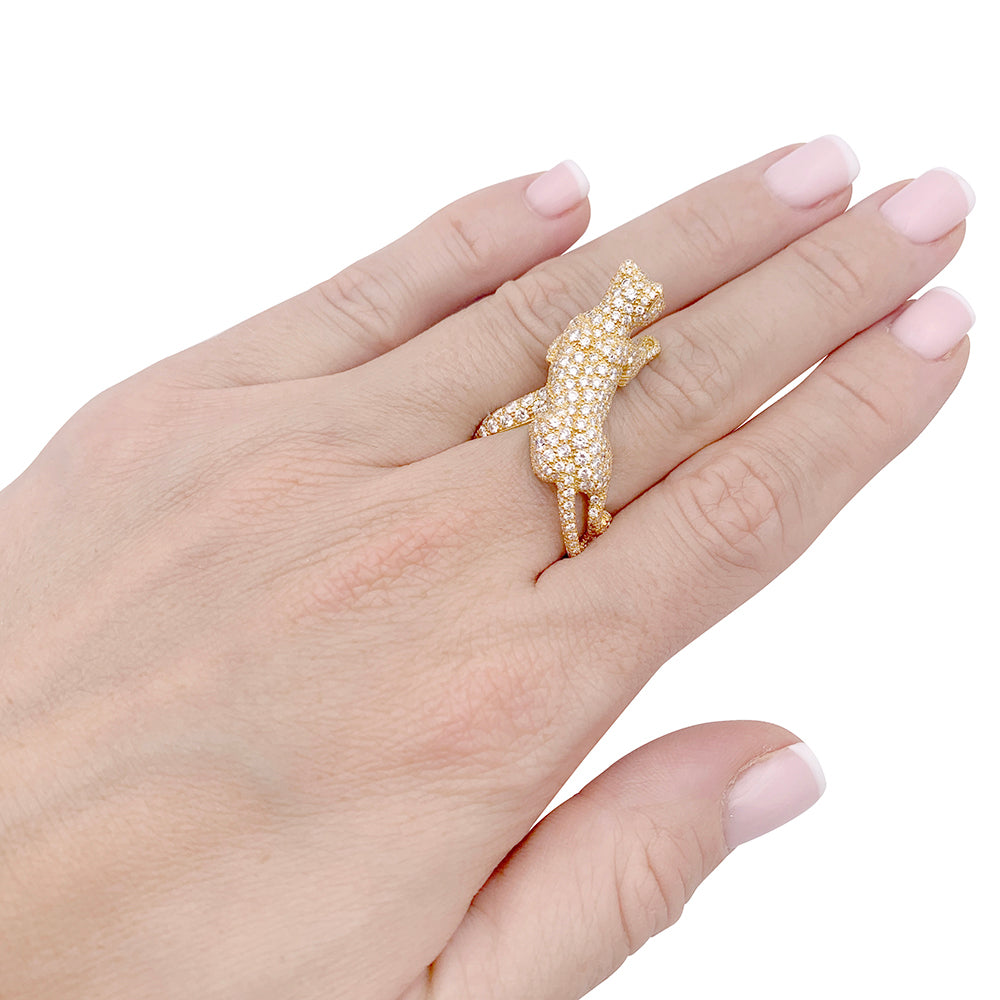 Bague Haute Joaillerie Cartier, "Panthère de Cartier", or jaune, diamants. 12