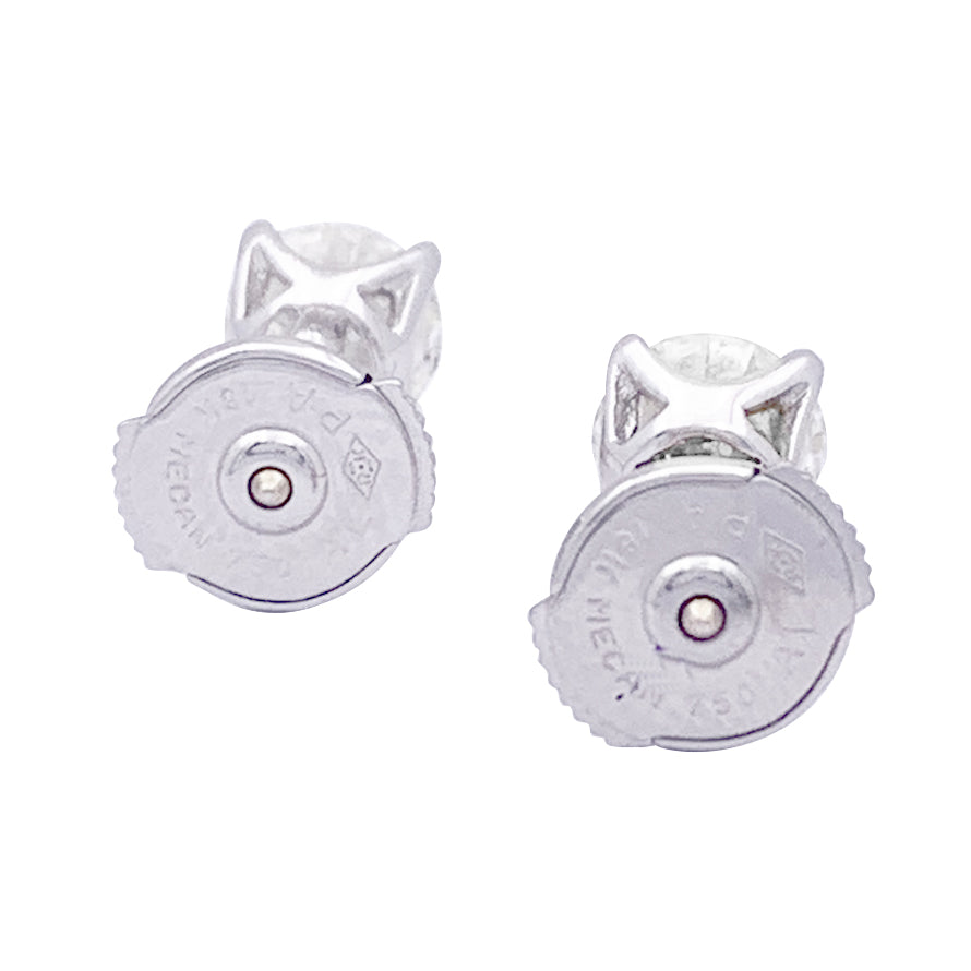 Puces d'oreilles or blanc, diamants. 3