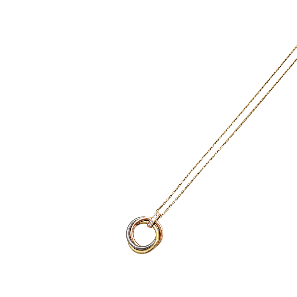 Collier Cartier, "Trinity", trois ors, diamants. 5
