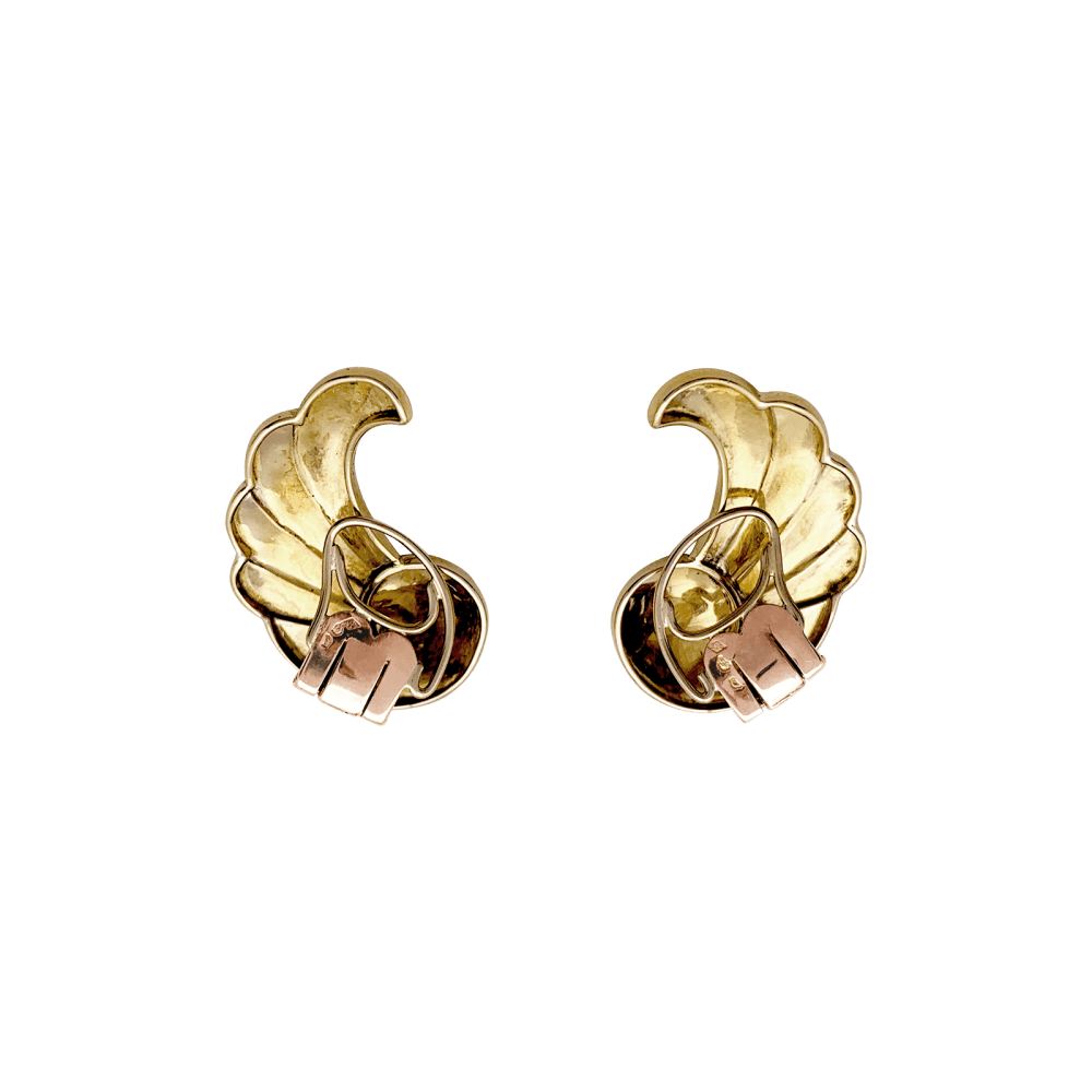 Boucles d'oreilles vintage "Ailes", deux ors.  4