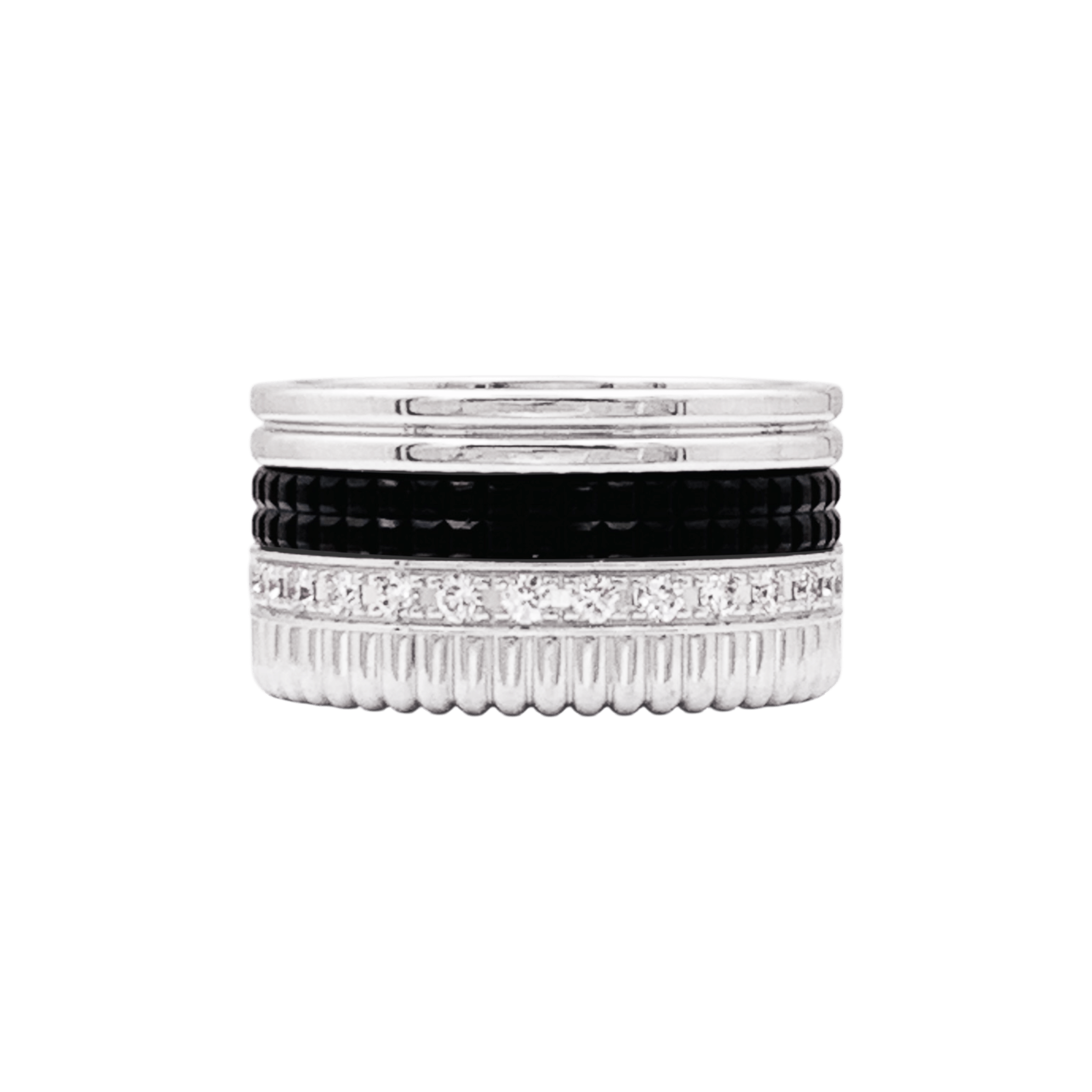 Bague Boucheron, "Quatre Black Edition Large", or blanc, PVD et diamants. 3