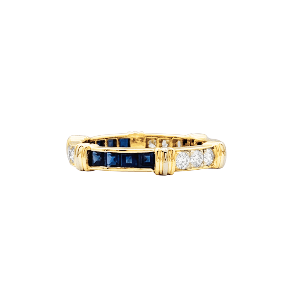 Bague Cartier, "Psychée", or jaune, diamants, saphirs. 2