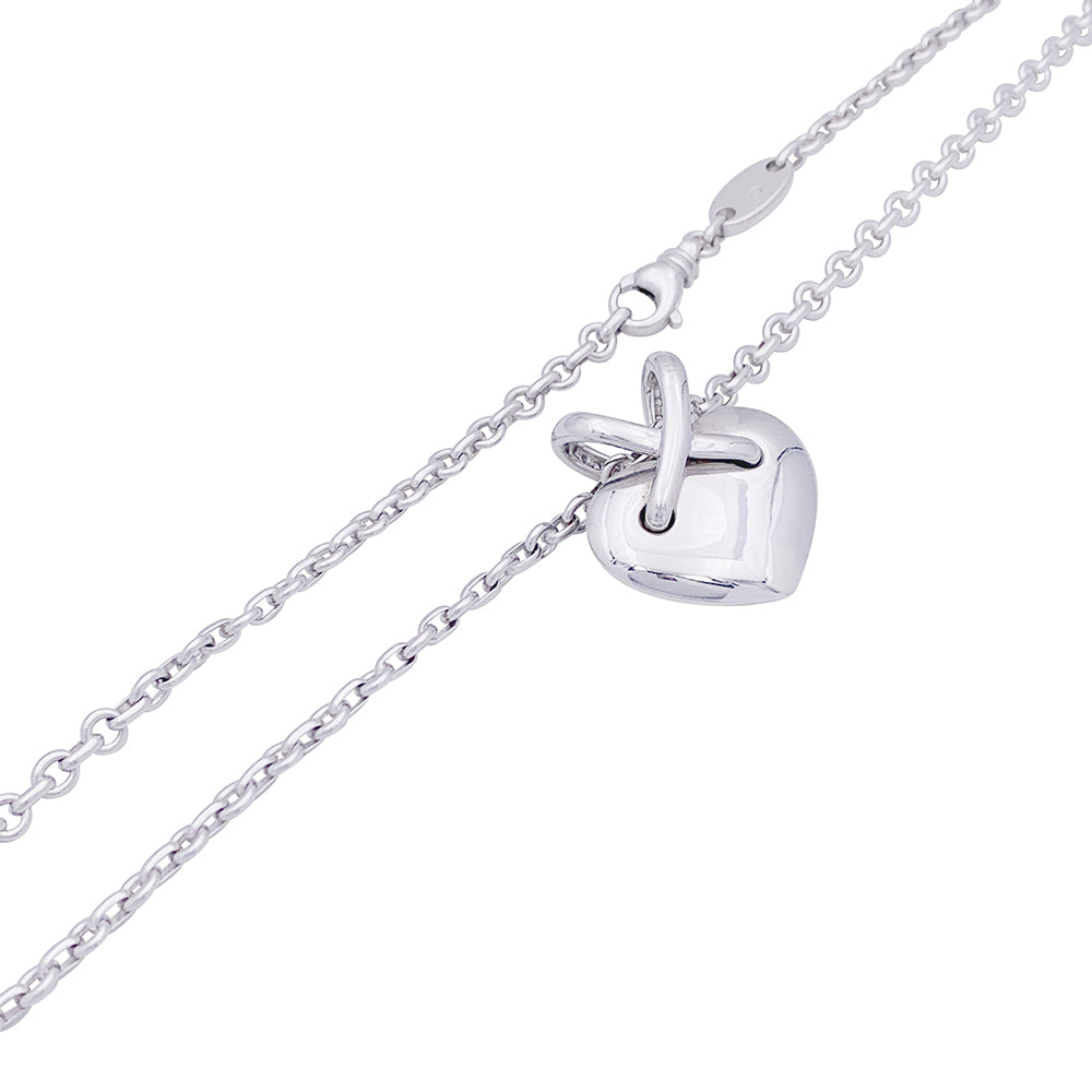 Collier Chaumet, "Coeur Liens", or blanc et diamants. 2