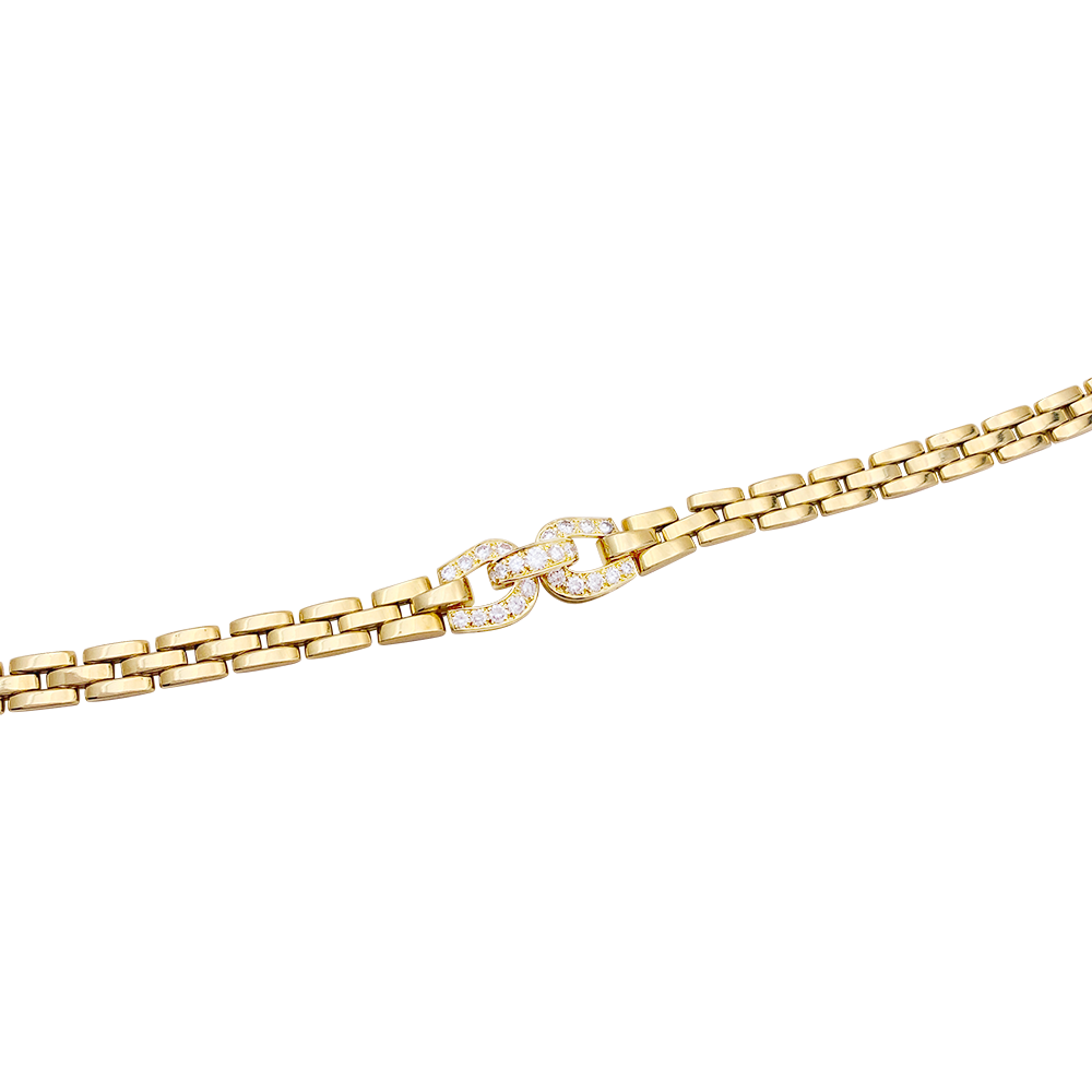 Collier Cartier, "Etrier", or jaune, diamants. 4