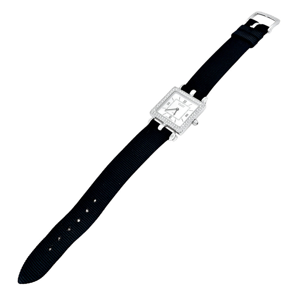 Montre Van Cleef & Arpels, "Classique Arpels" en or blanc, diamants.  4