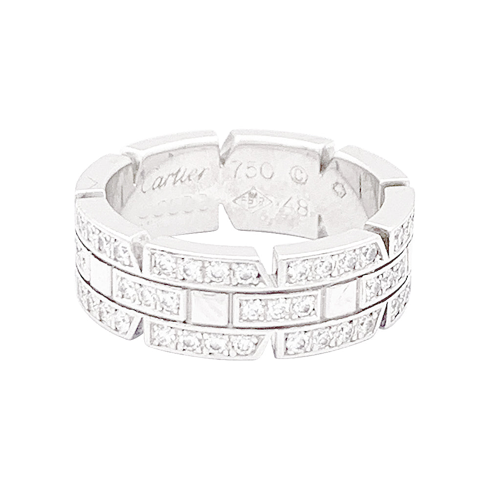 Bague Cartier or blanc, diamants "Tank Française". 2