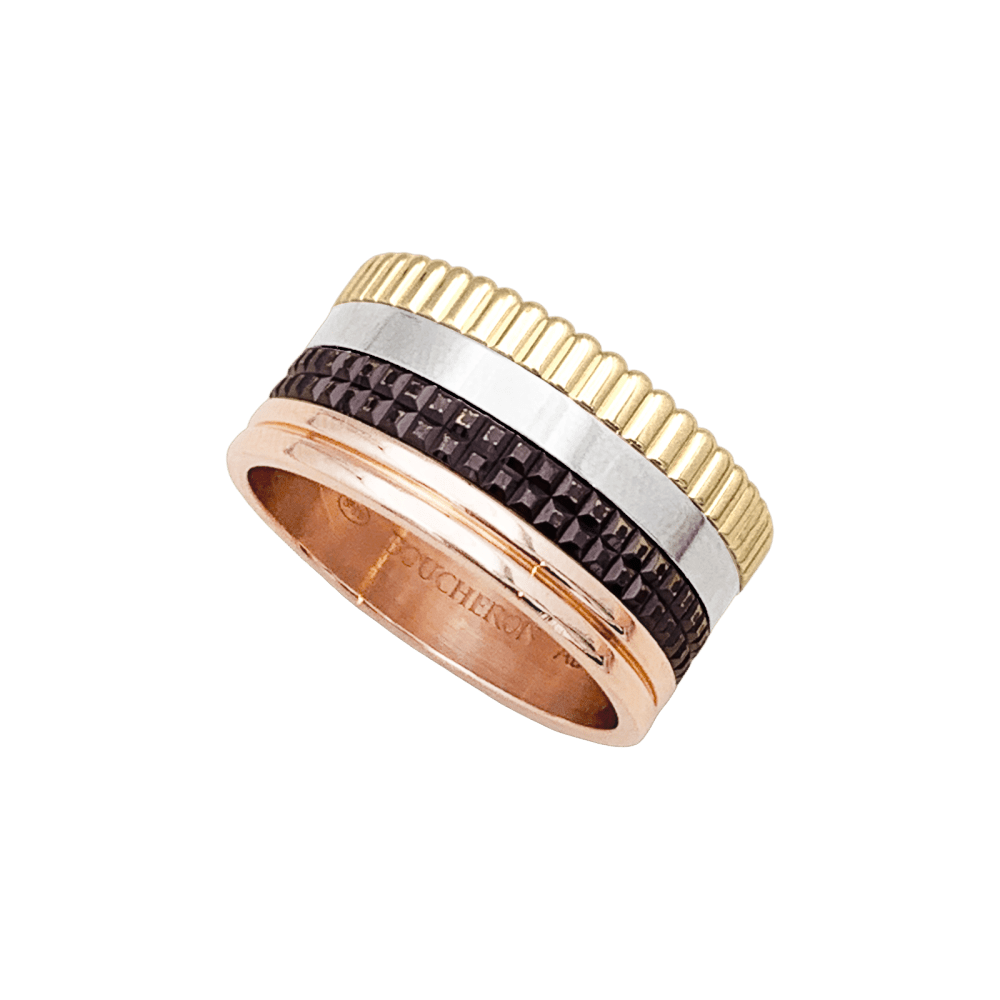 Bague Boucheron, "Quatre Classique Large" trois ors.  1