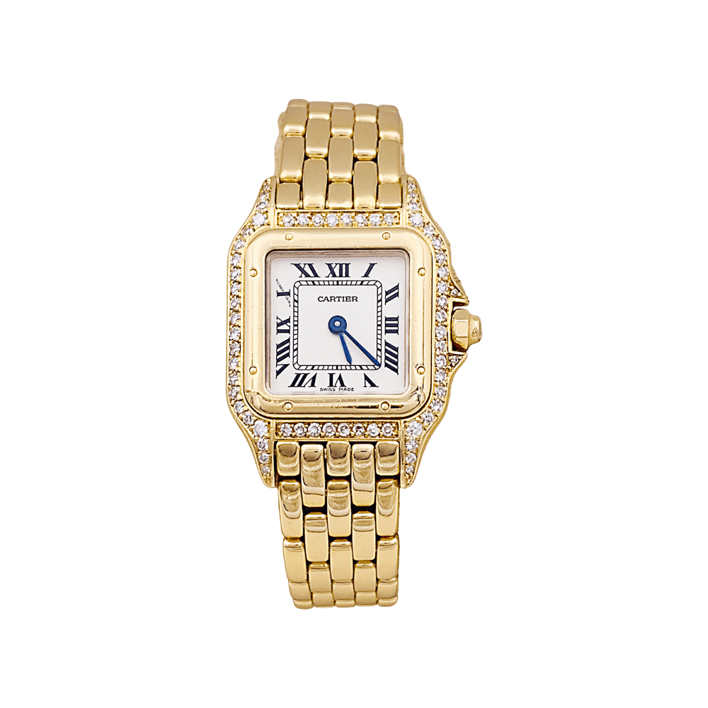Montre Femme CARTIER Panthère, or jaune, diamants. 1