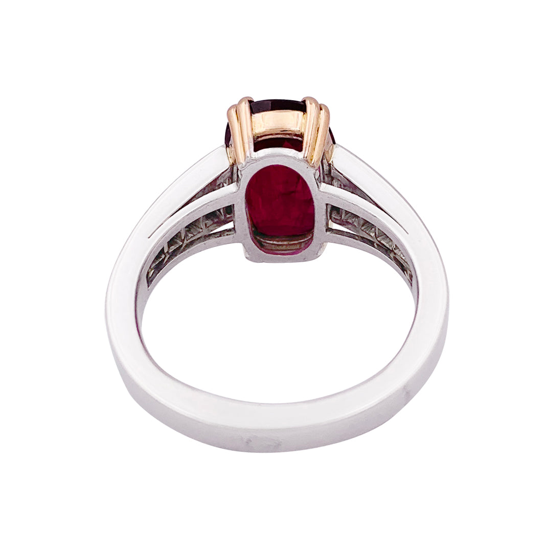 Bague or, diamants, rubis. 2