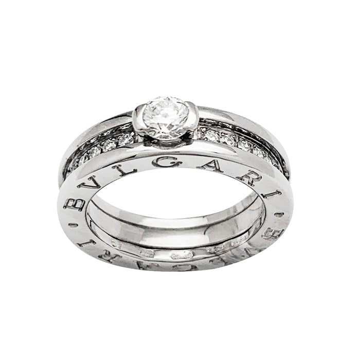 Bague Bulgari, "B.Zero1", or blanc et diamant central 3