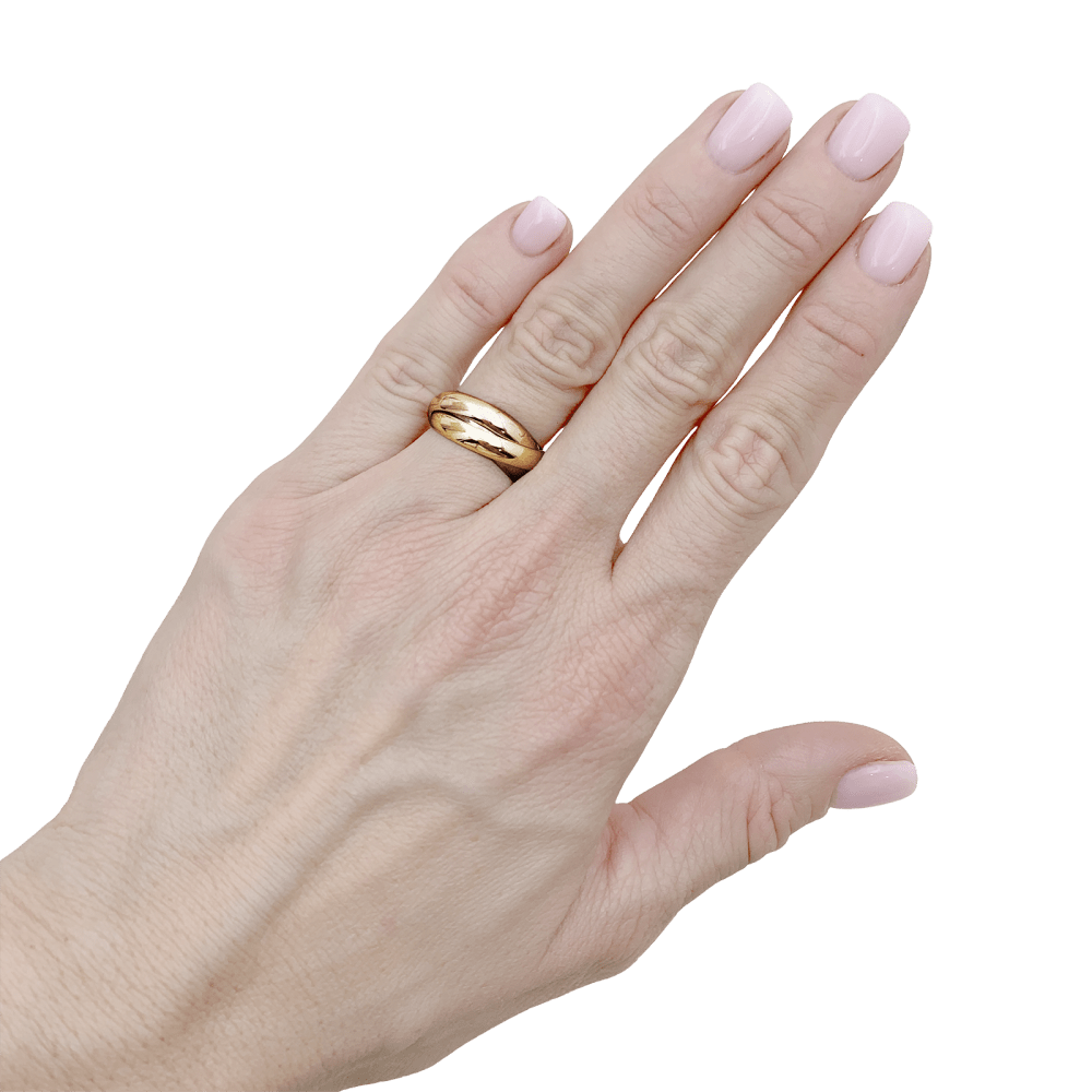 Bague Cartier, "Trinity Classique", trois ors.  5